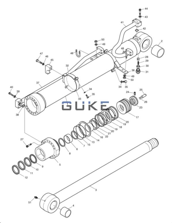 K9001901 Doosan Excavator Cylinder Seal Kits DX255 ARM 1
